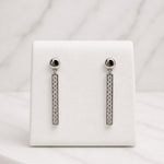 Sterling Silver Bar Drop Stud Earrings, 18K Gold Finish