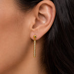 Sterling Silver Bar Drop Stud Earrings, 18K Gold Finish