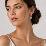 Sterling Silver Open Heart Huggie Earrings, 18K Gold Finish
