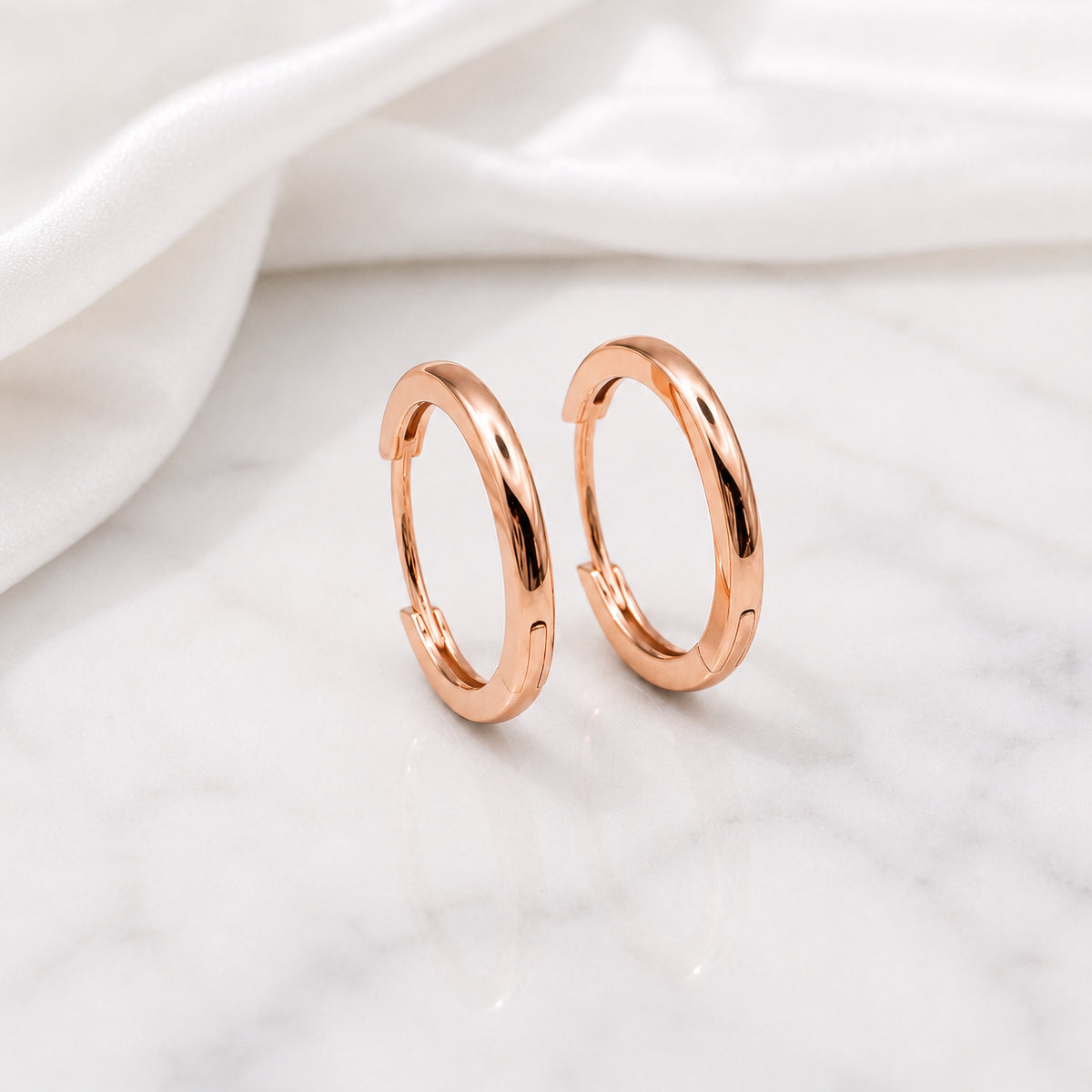 Sterling Silver Huggie Hoops, 18K Gold Finish Minimalist Small Hoops, Classic and Wavy Hinged Earrings