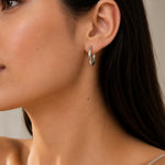 Sterling Silver Huggie Hoops, 18K Gold Finish Minimalist Small Hoops, Classic and Wavy Hinged Earrings