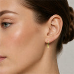 Sterling Silver Wavy Huggie Hoop Earrings, 18K Gold Plated Organic Hoops, Small Hinged Earrings