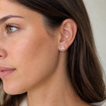 Three Stone Trinity Cluster Stud Earrings in 925 Sterling Silver
