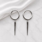 Sterling Silver Spike Huggie Earrings, 18K Gold Finish
