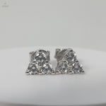 Three Stone Trinity Cluster Stud Earrings in 925 Sterling Silver