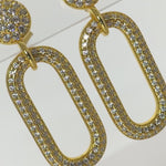 Sterling Silver Chain Link Stud Earrings, 18K Gold Finish