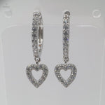 Sterling Silver Open Heart Huggie Earrings, 18K Gold Finish
